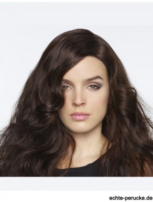 18  inchCurly ohne Pony Monofilament Brown Durable Long Perücken