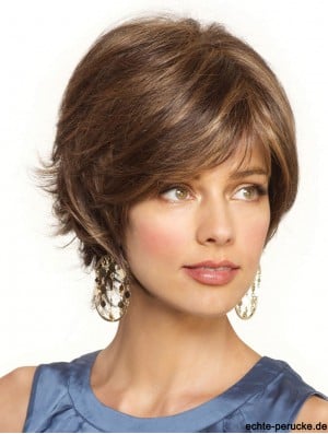 Natural Blonde Short Wavy Layered Lace Front Wigs