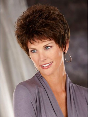 Hitzefreundliches synthetisches Haar Classic Cuts Short Length Brown Color