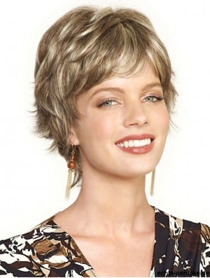 Incredible Blonde Cropped Wavy Boycuts Lace Front Wigs