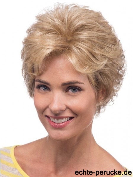 Erstaunliche blonde Kinnlänge geschichtete gewellte glueless Lace Front Perücken