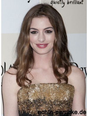 Brown Long Wavy Without Bangs Lace Front 20 inch Anne Hathaway Wigs