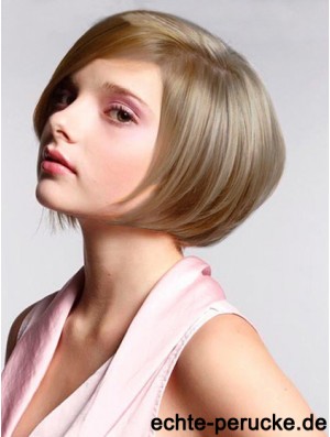 Synthetische Spitze Perücken Günstige Bobs Cut Blonde Farbe Kinn Länge