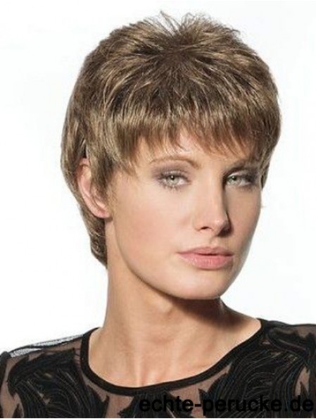Geeignete Brown Cropped Boycuts Straight Glueless Lace Front Perücken