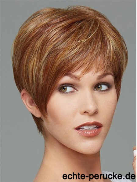 Cropped Boycuts Straight Brown Stylish Synthetic Wigs