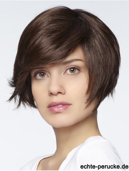 Gerade kurze Auburn 6  inchMonofilament Style Bob Perücken