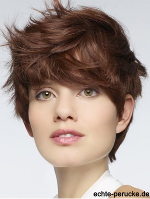 Langlebige 6  inchStraight Auburn Boycuts Short Perücken