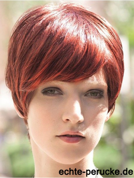 Incredible 8 inch Straight Red Boycuts Short Wigs