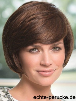 Wellige Kinnlänge Braun 8 Zoll Lace Front Perfect Bob Perücken