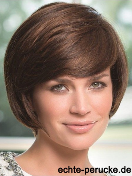 Wellige Kinnlänge Braun 8 Zoll Lace Front Perfect Bob Perücken