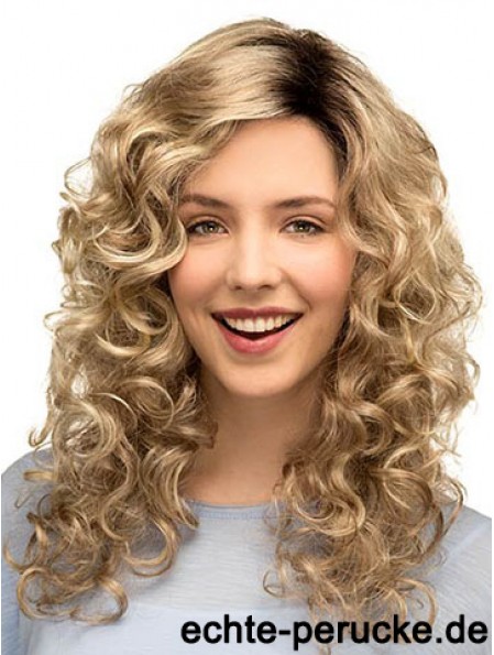 Curly Ideal 16  inchBlonde klassische lange Perücken