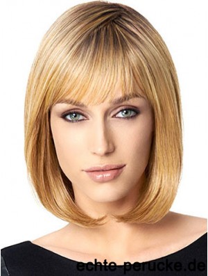 Bobs Blonde Straight Chin Länge 10  inchErschwingliche mittlere Perücken