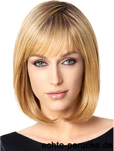 Bobs Blonde Straight Chin Länge 10  inchErschwingliche mittlere Perücken