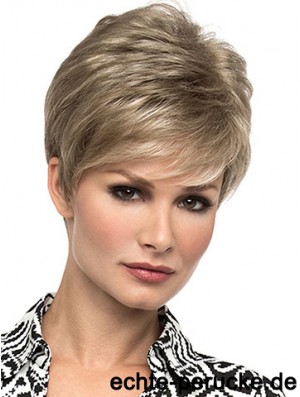 Erschwingliche 6  inchStraight Blonde Boycuts Short Perücken