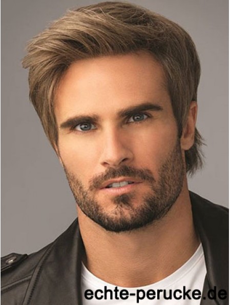 8  inchClassic Straight Brown Synthetic UK Herren Perücke