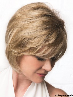 Monofilament Blonde 10 Zoll Wellige Bobs Krebs Perücken Für Frauen