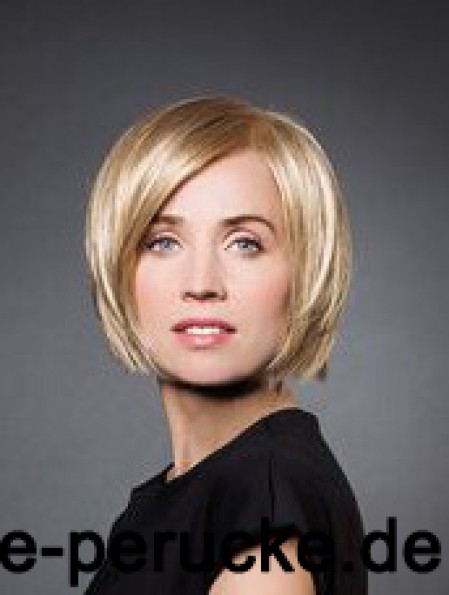 10  inchgerade blonde synthetische Kinnlänge Monofilament Perücke Bob