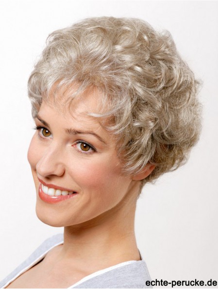 Synthetische Curly Grey 8  inchShort Capless Classic Cut Perücke