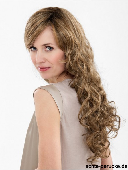 Brown Long Synthetic 20  inchCurly With Bangs Günstige Lace Front Perücken