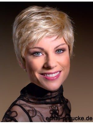 Blonde Boycuts Cropped 6 inch Straight Synthetic Monofilament Wigs For Women