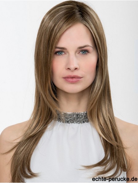 Synthetische Ombre / 2 Ton Straight 18  inchCapless ohne Pony Damen lange Perücke