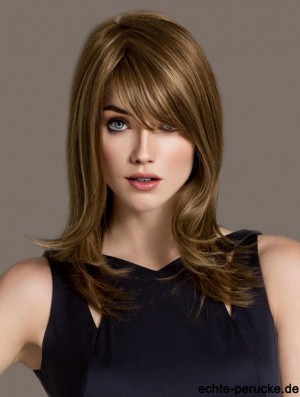 Entworfen Blonde Straight Layered Lace Front lange Perücken