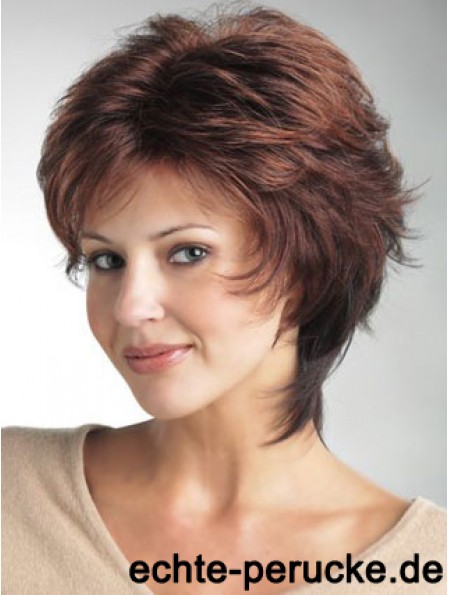 Lace Front Perücke UK Short Length Straight Style Auburn Farbe