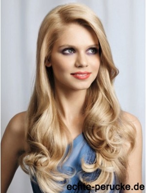 Damen Monofilament Perücken Lace Front Wavy Style Blonde Farbe