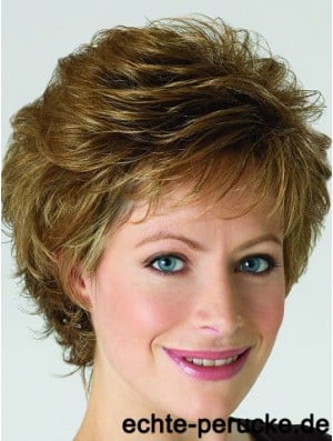Monofilament Lace Front Perücken Blonde Farbe Short Length Layered Cut