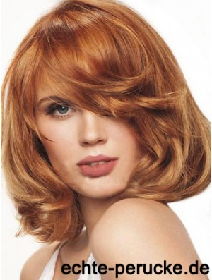 Kinnlänge gewelltes Monofilament Auburn Beste Bob Perücken