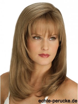 Gerade mit Pony Long Blonde Flexibility Lace Front Perücken