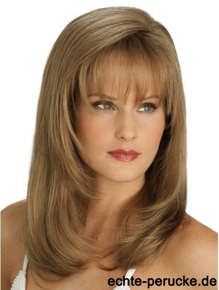 Gerade mit Pony Long Blonde Flexibility Lace Front Perücken