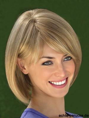 Kinnlänge Straight Bobs Blonde Erstaunliche 100% handgebundene Perücken