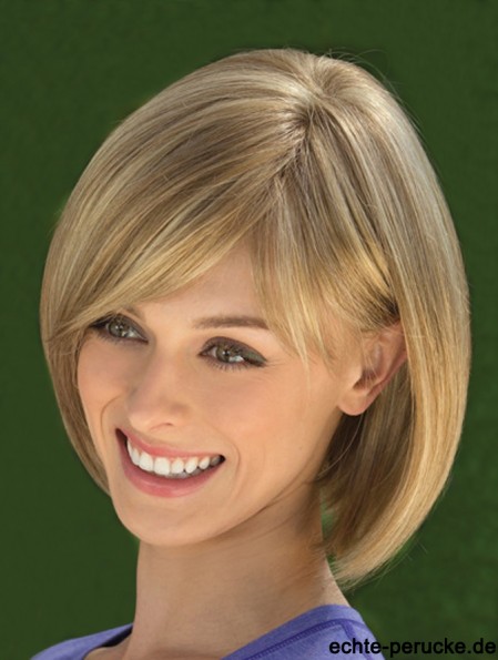 Kinnlänge Straight Bobs Blonde Erstaunliche 100% handgebundene Perücken