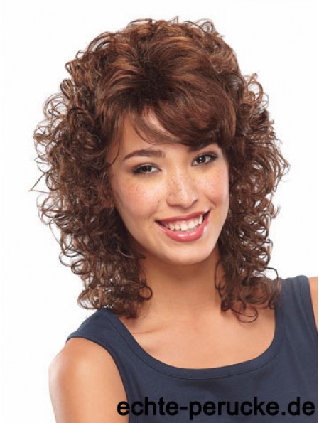 Curly Auburn weiche schulterlange klassische Perücken