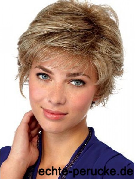 Frisuren Blonde Short Wavy Layered Lace Front Perücken