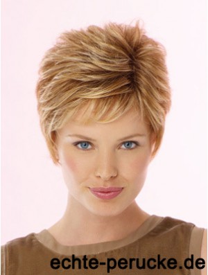 Fabulous Blonde Cropped Wavy Boycuts Lace Front Perücken