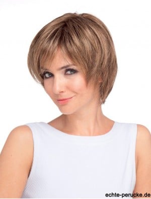 Suitable Auburn Short Straight Layered Lace Front Wigs
