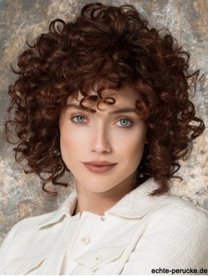 Curly Layered Chin Length Auburn Amazing Lace Front Wigs
