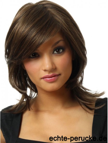 14  inchFashion Brown Layered Monofilament Perücken