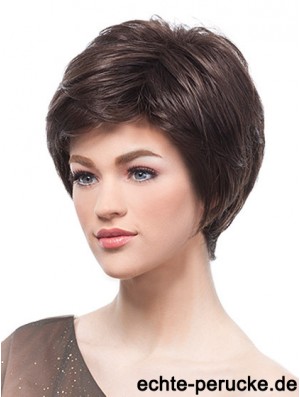 Flexibilität Brown Short Straight Boycuts Lace Front Perücken