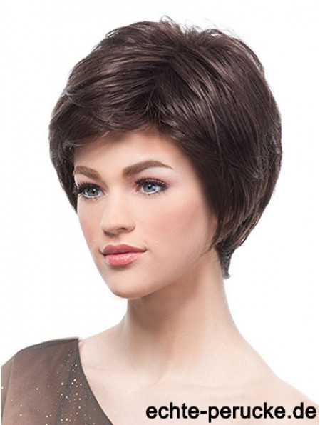 Flexibilität Brown Short Straight Boycuts Lace Front Perücken