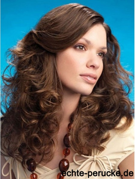 Curly Layered Long Brown Erschwingliche Lace Front Perücken