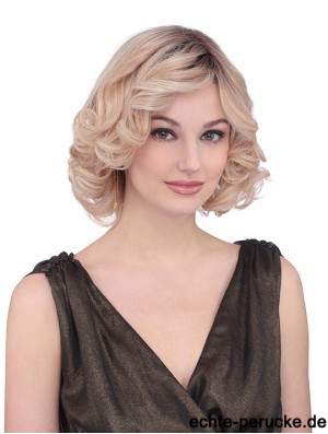 Kinnlänge lockig mit Pony Fabulous Blonde Lace Front Perücken