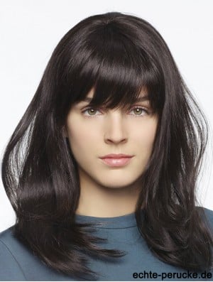 Straight With Bangs Lace Front Sassy 14 inch Black Long Wigs