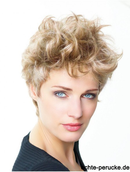 Curly Boycuts Kurze Blonde Trendy Lace Front Perücken