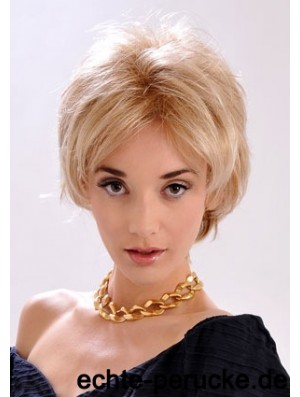 9  inchTop Straight Layered Blonde Short Perücken