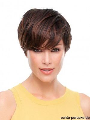 Wellige Boycuts Cropped Brown Best Lace Front Perücken