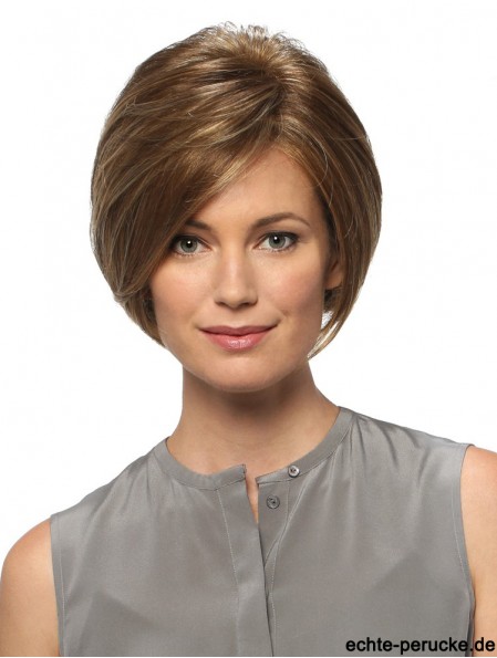 Gerade Kinnlänge Blond 8  inchLace Front Modern Bob Perücken