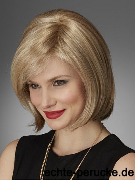 Kinnlänge Straight Bobs Natural Blonde Lace Front Perücken